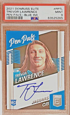PSA 9 RC Trevor Lawrence 2021 Elite Pen Pals Blue Rookie Auto On-Card 99 or Less