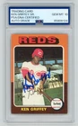 KEN GRIFFEY SR. Reds Signed 1975 Topps Baseball Card #284 PSA Auto 10