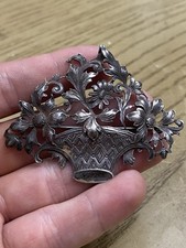 Spilla Vintage Cini Guglielmo Argento Sterling 925 Designer Firmata Cesto Fiore