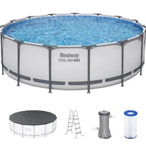 Bestway Steel Pro MAX 15 Foot by 48 Inches Round Above Ground Swimming Pool