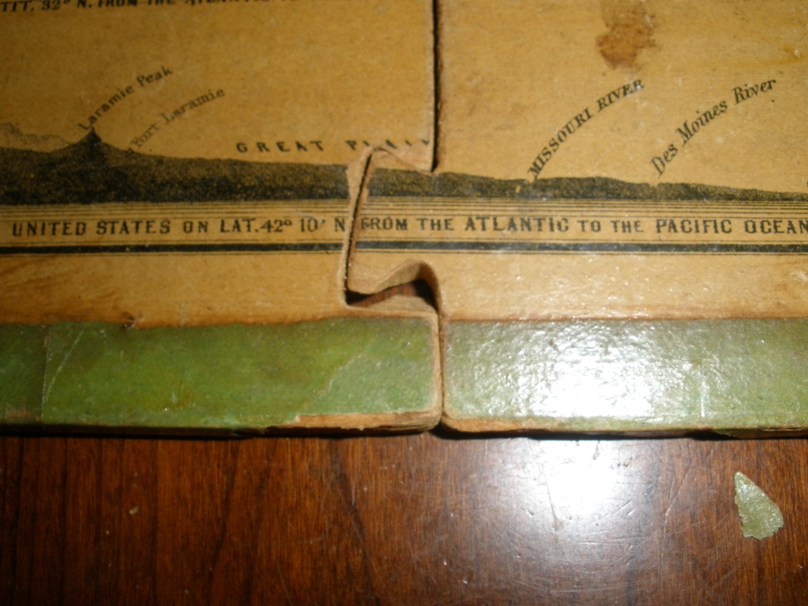 Antique Puzzle 1883 Double Sided Balsa Wood 1 Piece Missing USA & Maine
