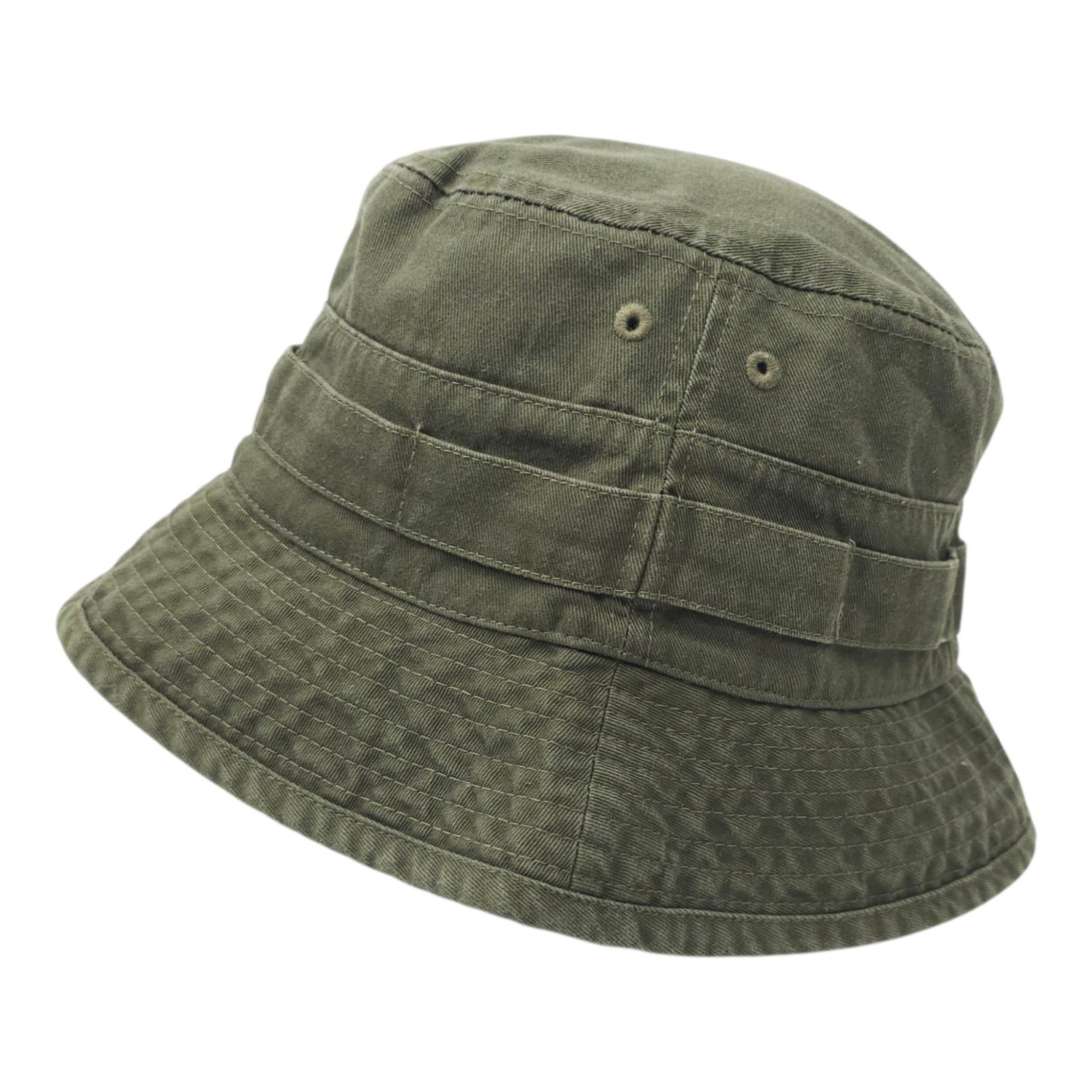 H&M Olive Green Bucket Hat Cotton Military Style Boho Festival Unisex L Cap thumbnail 2