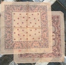 Vintage Wamcraft Bandana 14193 50 Cotton 50 Poly Selvedge USA New Lot of 2