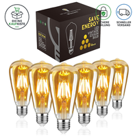 LED Edison GlüHbirne E27 4W Dimmbar Retro Stil Amber Glas ST64 6 StüCk