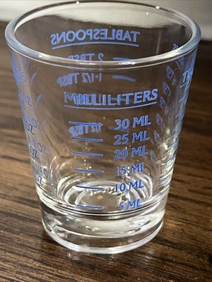 Measuring Shot Glass oz tsp tbsp mL