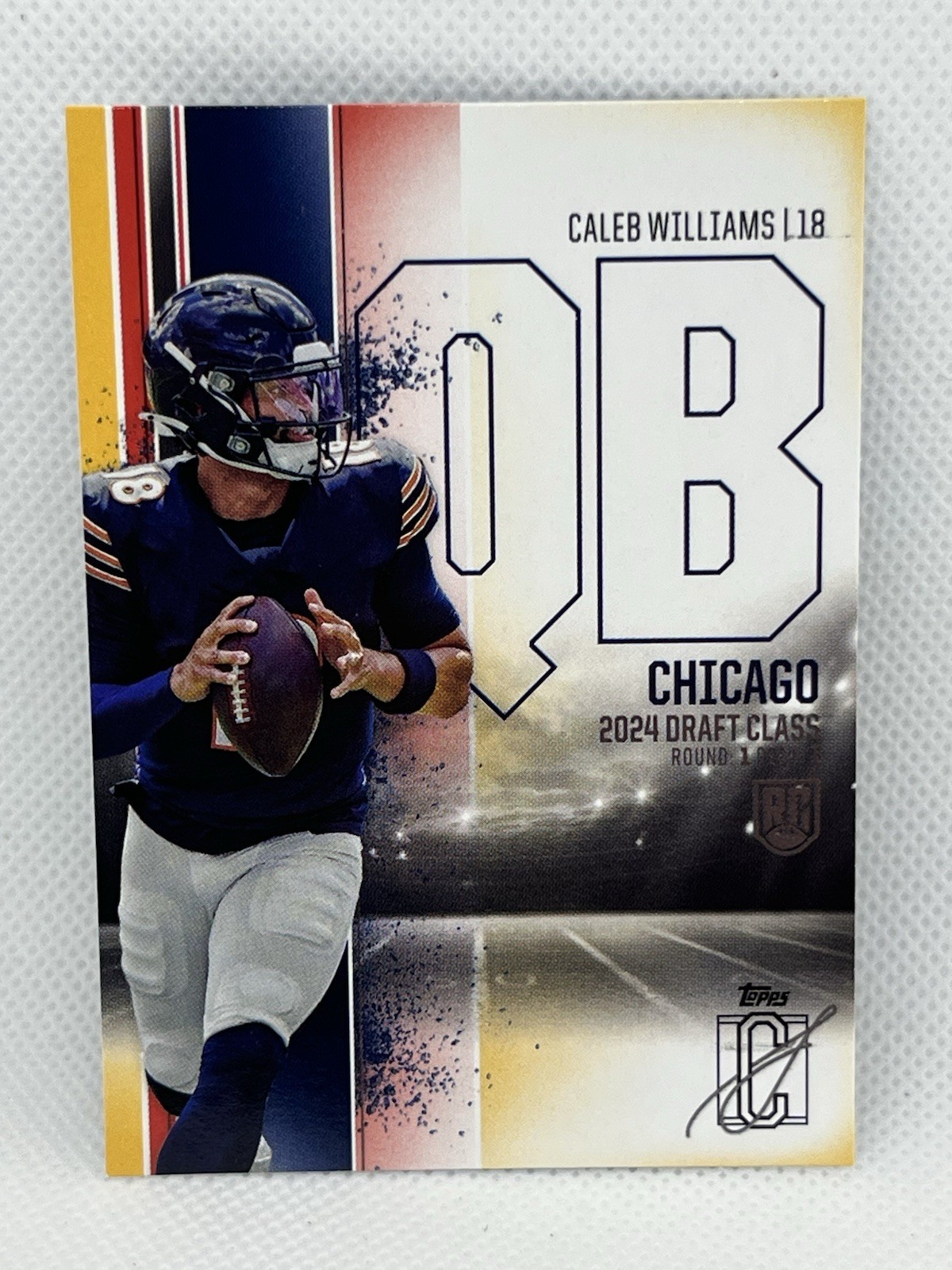 CALEB WILLIAMS 2024 Topps Signature Class Red Yellow RC #84 Chicago Bears Rookie