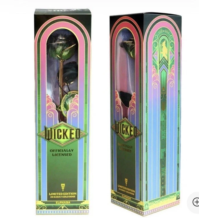 Steven Singer ‘Wicked For Good’ Elphaba 24kt Gold Dipped Rose INTERNATIONAL SHIP - Image 2 of 2