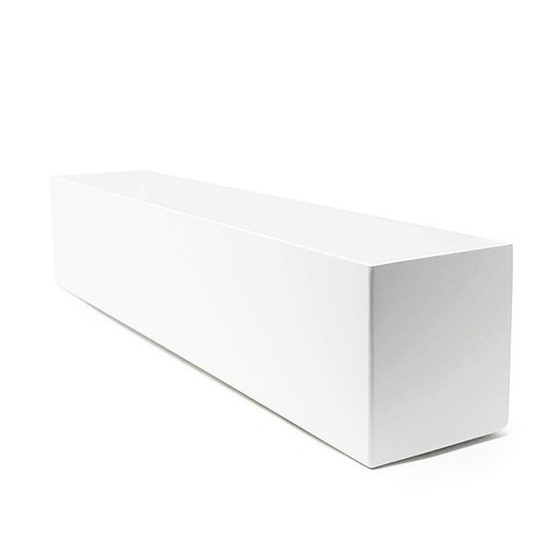 Modern Steel Trough Rectangle Planter 16 inch, White - Picture 2 of 7