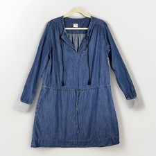 Gap 1969 Tunic Dress Denim Large Country Festival Pockets Cotton Western