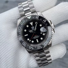 Steeldive SD1993 Black Sub GMT 300M Mechanical Diver Watch Sapphire Crystal NH34