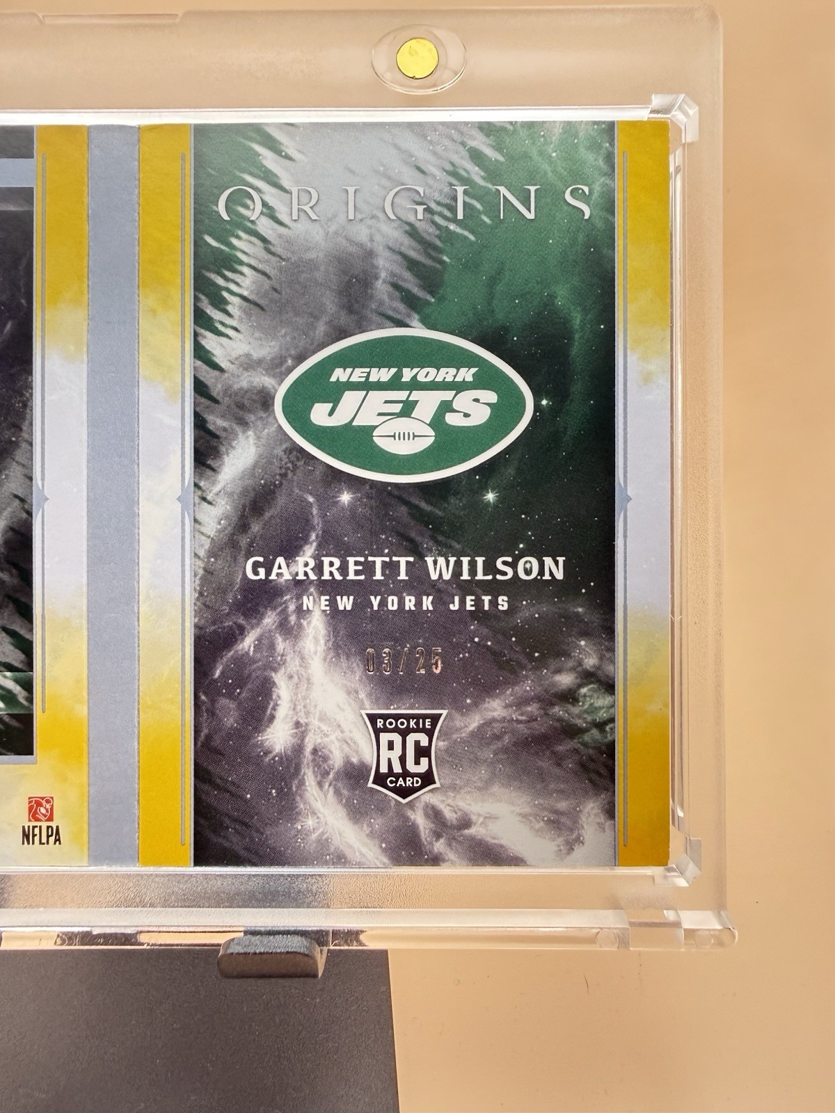 2022 Panini Origins- Rookie Jumbo Patch Auto Booklet Garrett Wilson /25 view 3