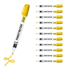 96821 Valve Action Paint Marker with 1/8" Bullet Tip, Yellow (12 Markers)