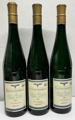 3x Kloster Eberbach Steinberger Goldkapsel Riesling 2003 Rheingau 0,75 l