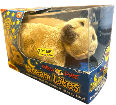 Pillow Pets Dream Lites Mini Brown Dog New Sealed Box 2013 Snuggly Puppy