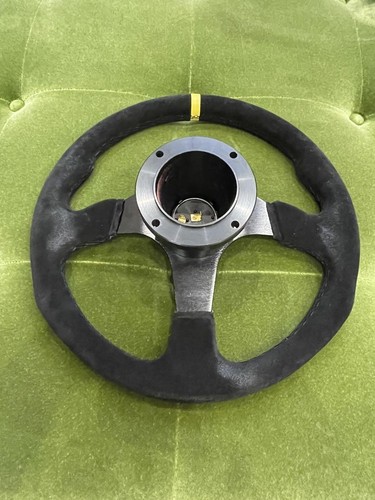 Ferrari f355 suede leather momo steering wheel with boss #QO25BZ - Picture 6 of 7