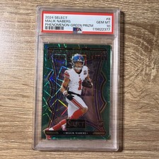 2024 Select Malik Nabers Rookie Green Laser 4/5 PSA 10 