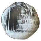 Corona Halloween Haunted House Black Dinner Plate 10” Inch Round NWT