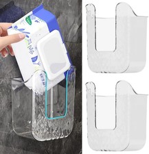 Bathroom Wipes Holder, 2PCS Wall-Mounted Wipe Storage Box, Acrylic Pack of 2