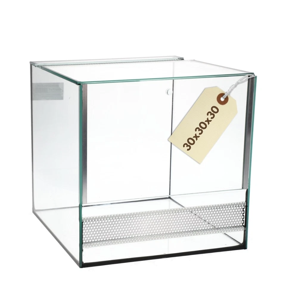 GARPET Terrarium 30x30x30 cm Pflanzen Spinnen Glasterrarium Mit Belüftung Und Falltür