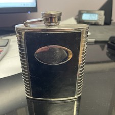 Vintage Faux Leather Stainless Steel Hip Flask 6 oz