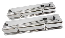 1958-1986 Sb Chevrolet Chrome Steel Valve Cover 283-350 Short No Baffle