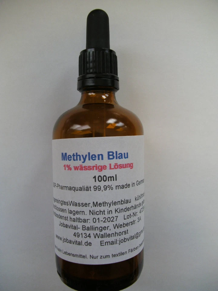 MARKENLOS 100ml Methylenblau 99,9%,1%ig, USP Pharma, made in Germany