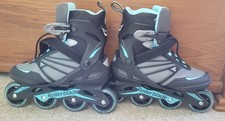 Rollerblade Zetrablade womens blue/ black size 9 including DBX protection set