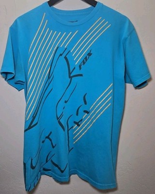 Fox Blue Y2K T Shirt Medium