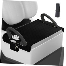 Golf Cart Seat Covers, Golf Cart Seat Towel Blanket with 4 Side Pockets Black
