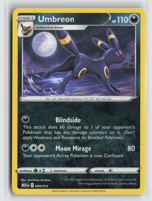 umbreon pokemon card 009/015 Umbreon 009/015 McDonald's 2024 M24 Pokemon TCG