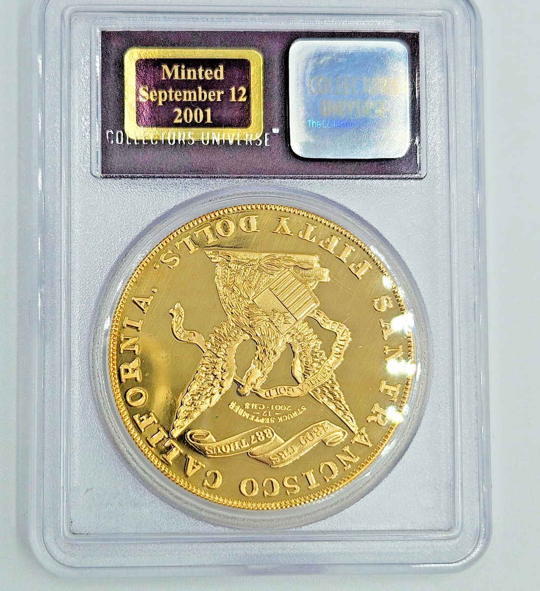 $50 Gold 1855 Kellogg Restrike S.S. Central America PCGS Gem Proof