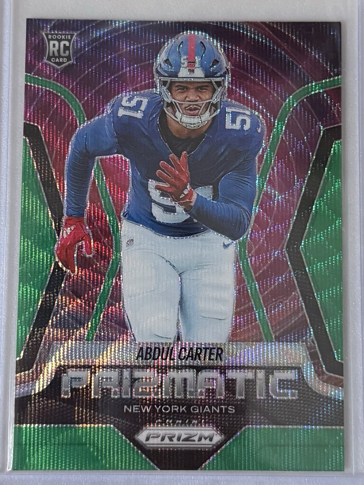 2025 Panini Prizm Prizmatic Green Wave Abdul Carter Rookie #10 New York Giants
