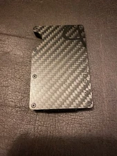 ROSSM Slim RFID Minimalist Aluminum Wallets for Men with cash strap - Black