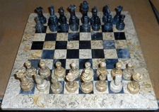 Chess set hand carved onyx 12 x 12 inches