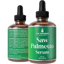 Saw Palmetto Serum for Hair Growth: Rosemary, Peppermint, Pumpkin Seed Oils. Veg