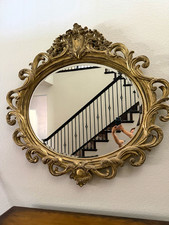 Traditional Oval Wall Mirror Gold Framed Wall Mount 50x50 By Jessica Mclintock