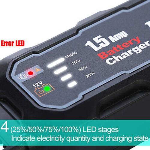 12V SAE Automatic Car Battery Charger Smart Maintainer Trickle Float Repair - Picture 5 of 12