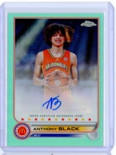2022-23 Topps McDonald's Chrome ANTHONY BLACK Aqua Refractor RC AUTO 42/99