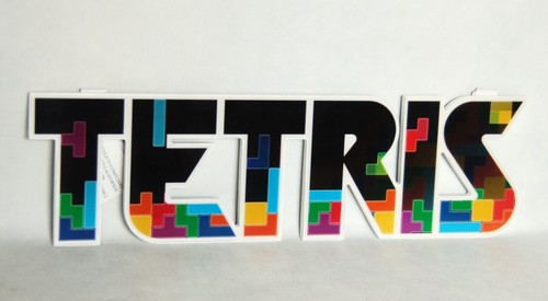 TETRIS Lenticular Circle Wood Wall Decor 18" Long - Picture 5 of 7