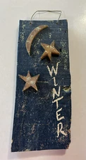 Rustic Handmade "Winter" Wood Wall Hanging Rustic Decor Reclaimed Wood 18" X 8"