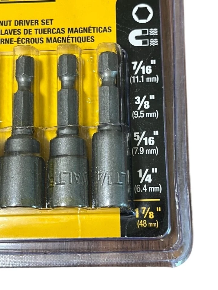 Dewalt Magnetic Nut Driver Set 4 Pack Metal DW2229 Power Tool Home Garage - Image 4 of 4