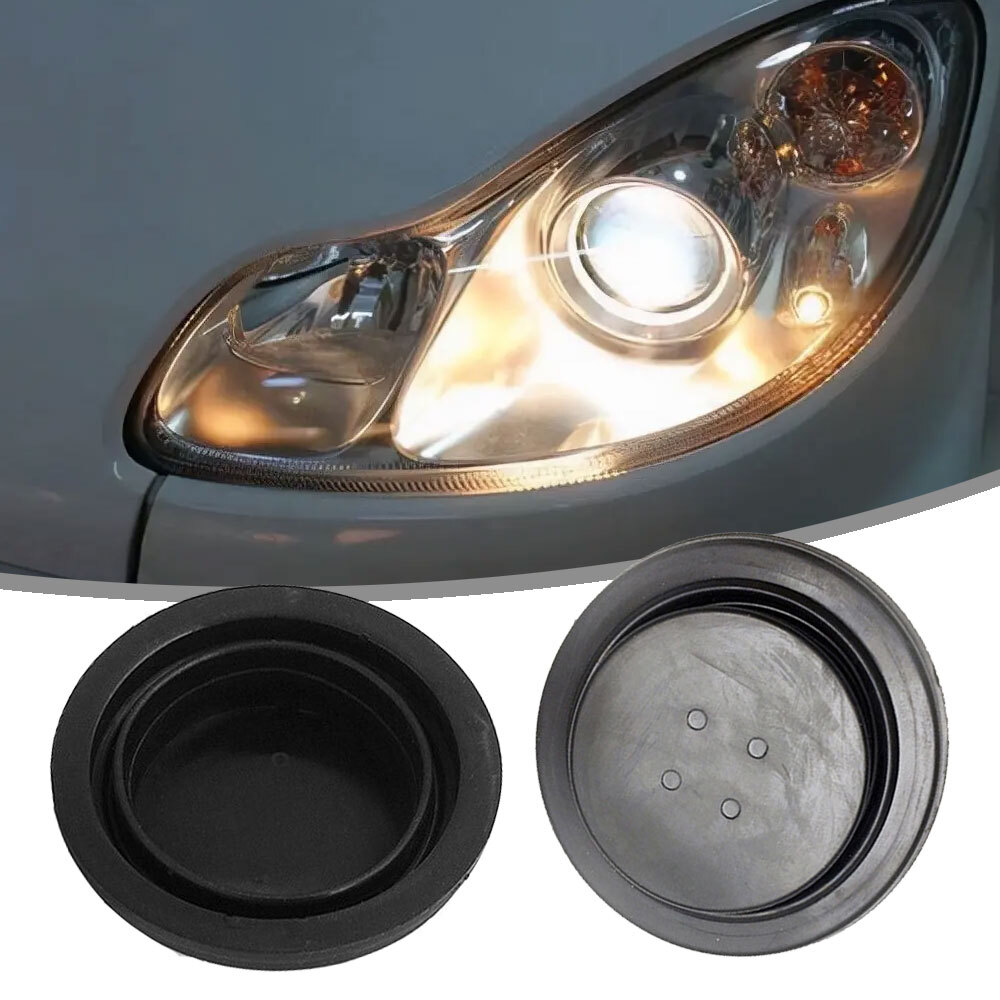 2Pcs Car Headlight Dusts Cover Rubber Housing Kit Fit for HID LED Bulb