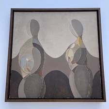 MID CENTURY MODRN PAINTING ABSTRACT MODERNISM EXPRESSIONISM CUBISM VINTAGE NILS