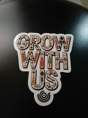 ORGANIKA SKATEBOARD CO.VINTAGE THE GROW WITH US LOGO DIE CUT SKATEBOARD STICKER