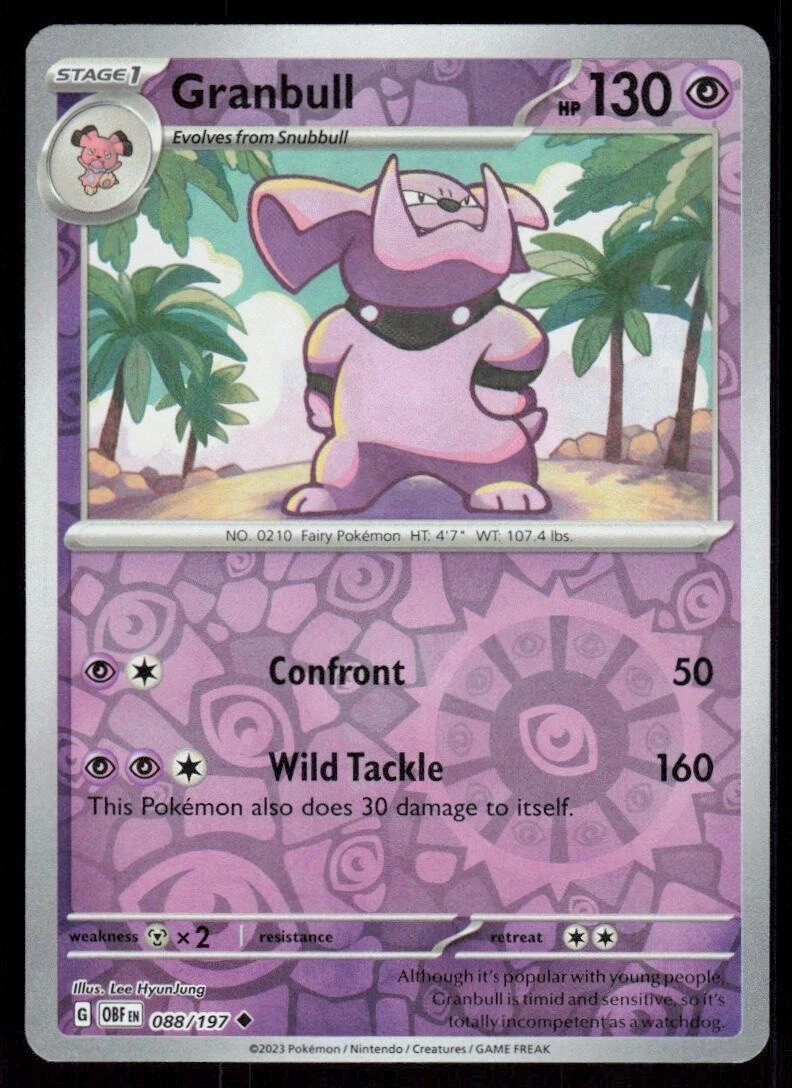 granbull pokemon card Pokémon TCG Cards for sale Evolves from Snubbull Type POKÉMON CARD GAME SI 416/414