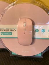 iHome Wireless Mouse + Mouse Pad Pink New Sea...