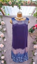 Monsoon Size 8 Purple Blue Sequin Top And Bottom Shift Evening Dress