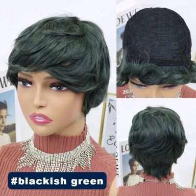 Short Pixie Cut Straight Human Hair Wigs 150% Glueless Machine Made Wig