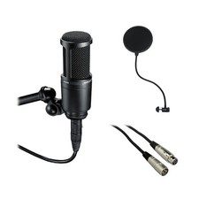 Audio-Technica AT2020 With 20ft XLR and Pop Filter