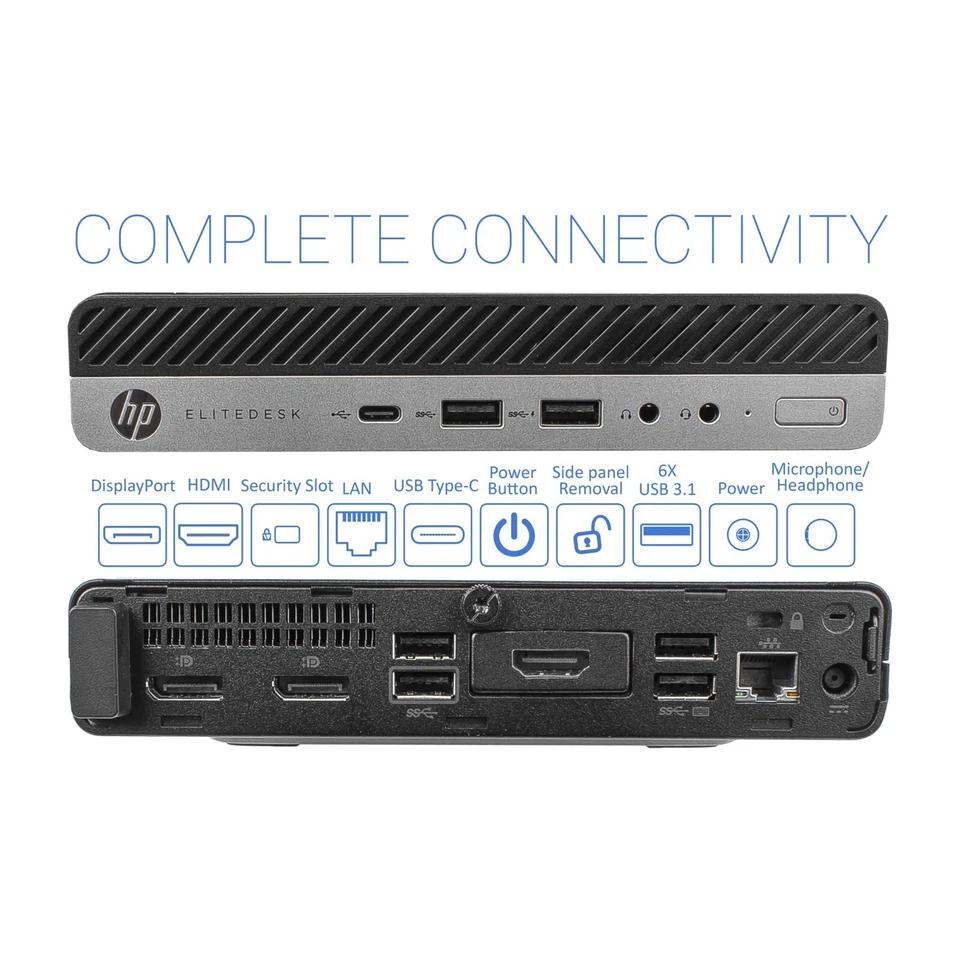 HP ELITEDESK 800 G4 i5-8500T 16GB RAM NEW 500GB SSD NVME Mini Desktop win 11 pro - Image 2 of 4